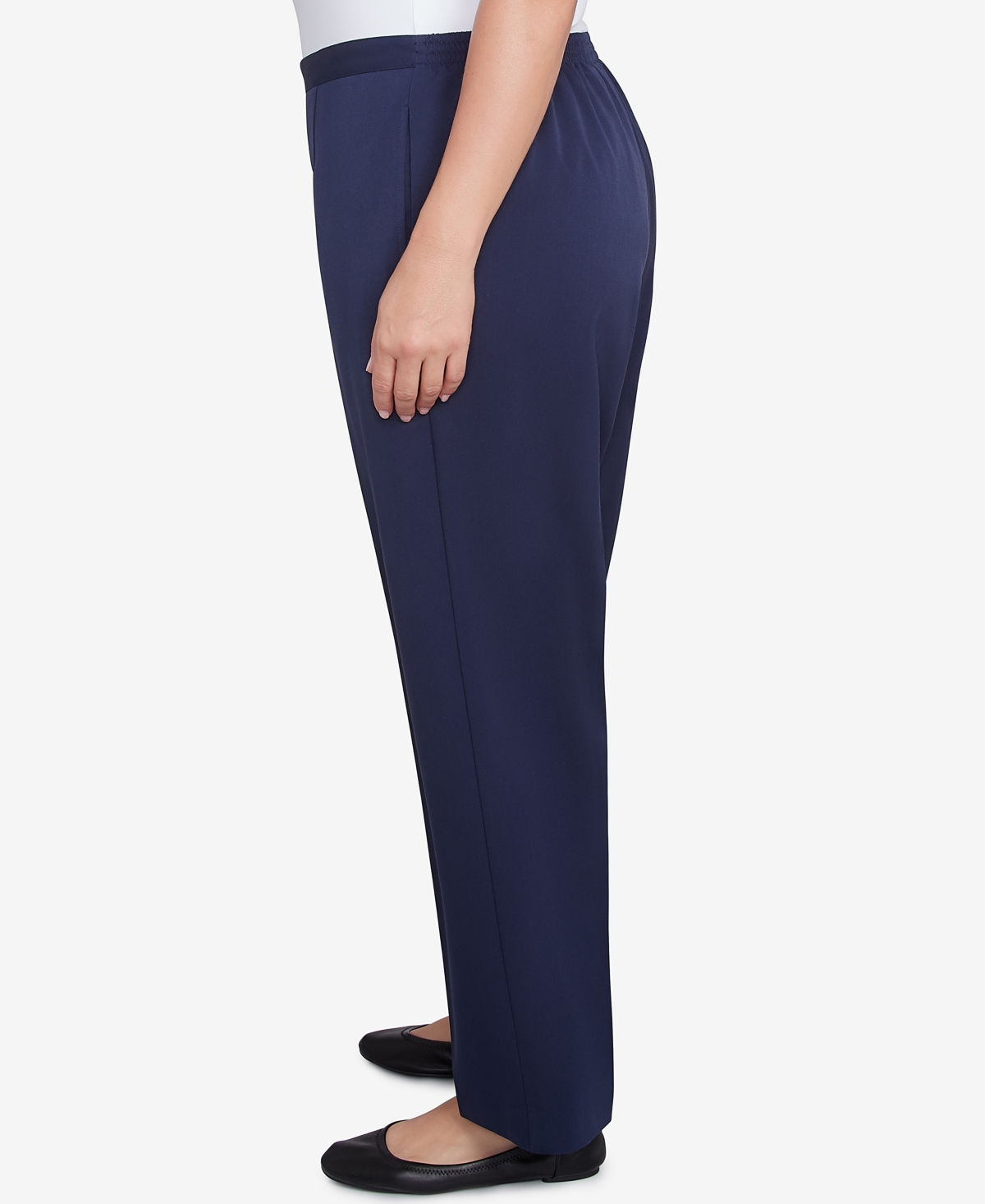 Alfred Dunner Plus Size Block Island Modern Stretch Twill Short Length Pants In Navy