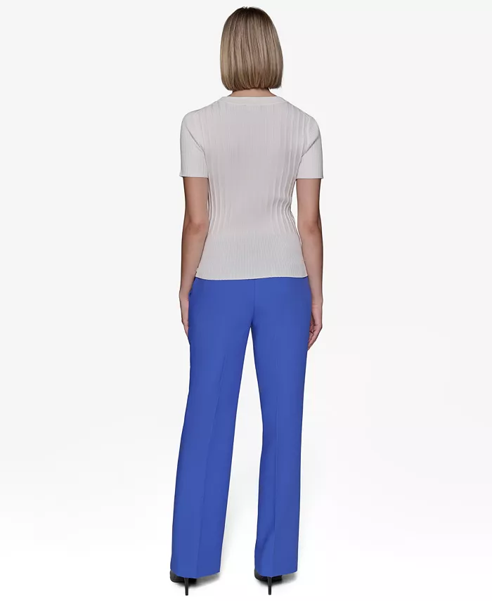 Women's Ribbed Short-Sleeve Sweater - thumbnail 10