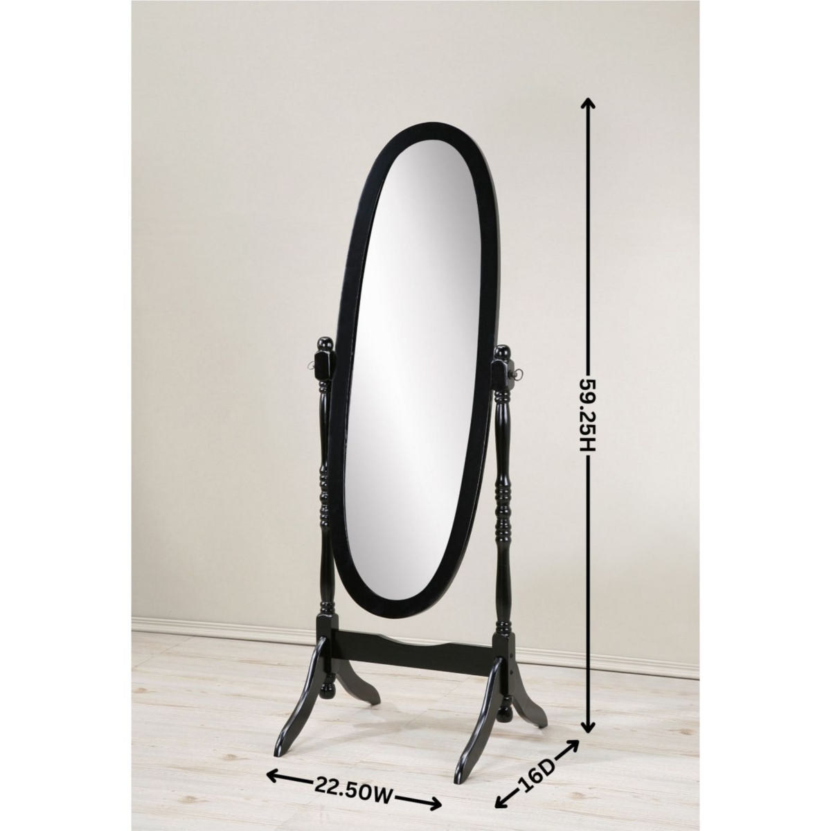 Streamdale Furniture Traditional Queen Anna Style Wood Floor Cheval Mirror,Finish - Cherry