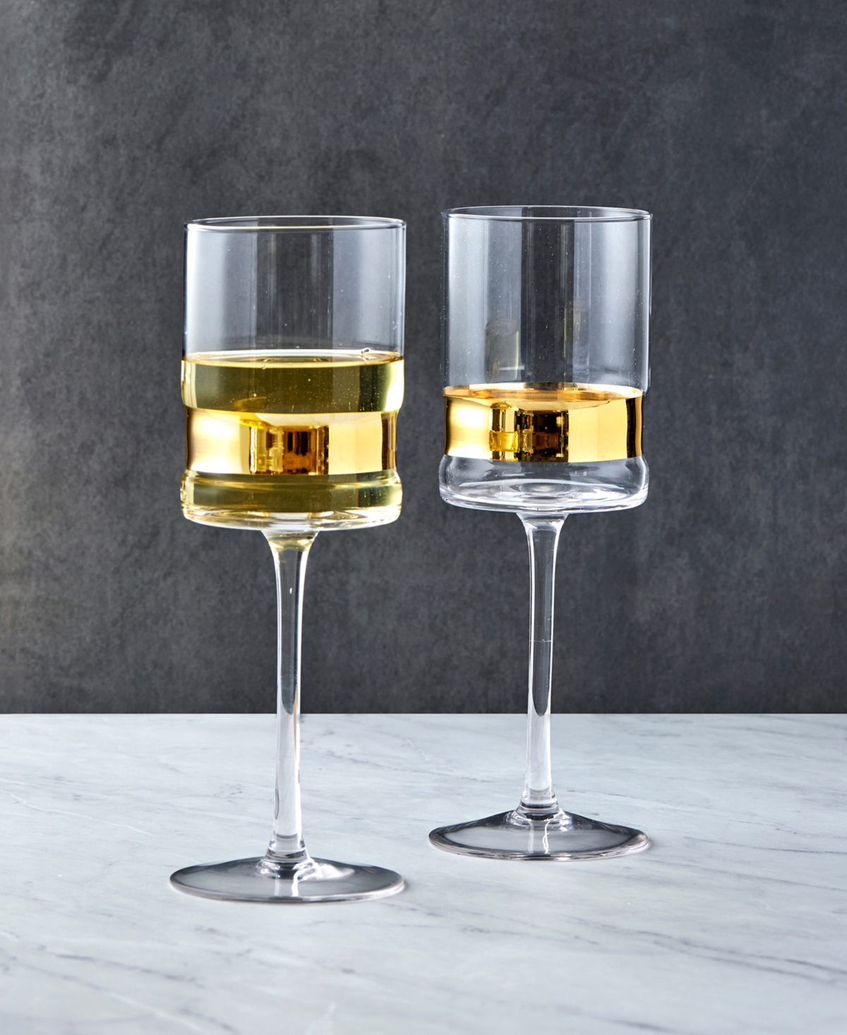 Anton Studio Designs Soho Wine Glasses, Set Of 2 In Gold