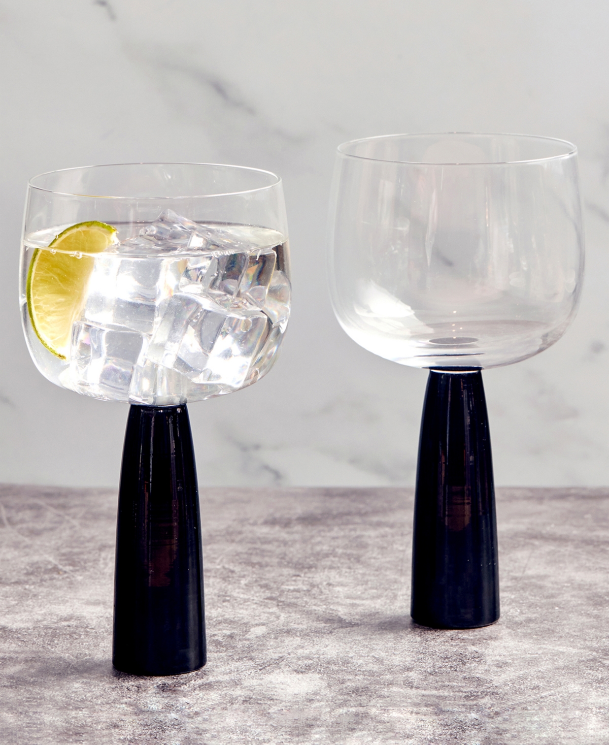 Anton Studio Designs Oslo Gin Glasses, Set Of 2 In Black