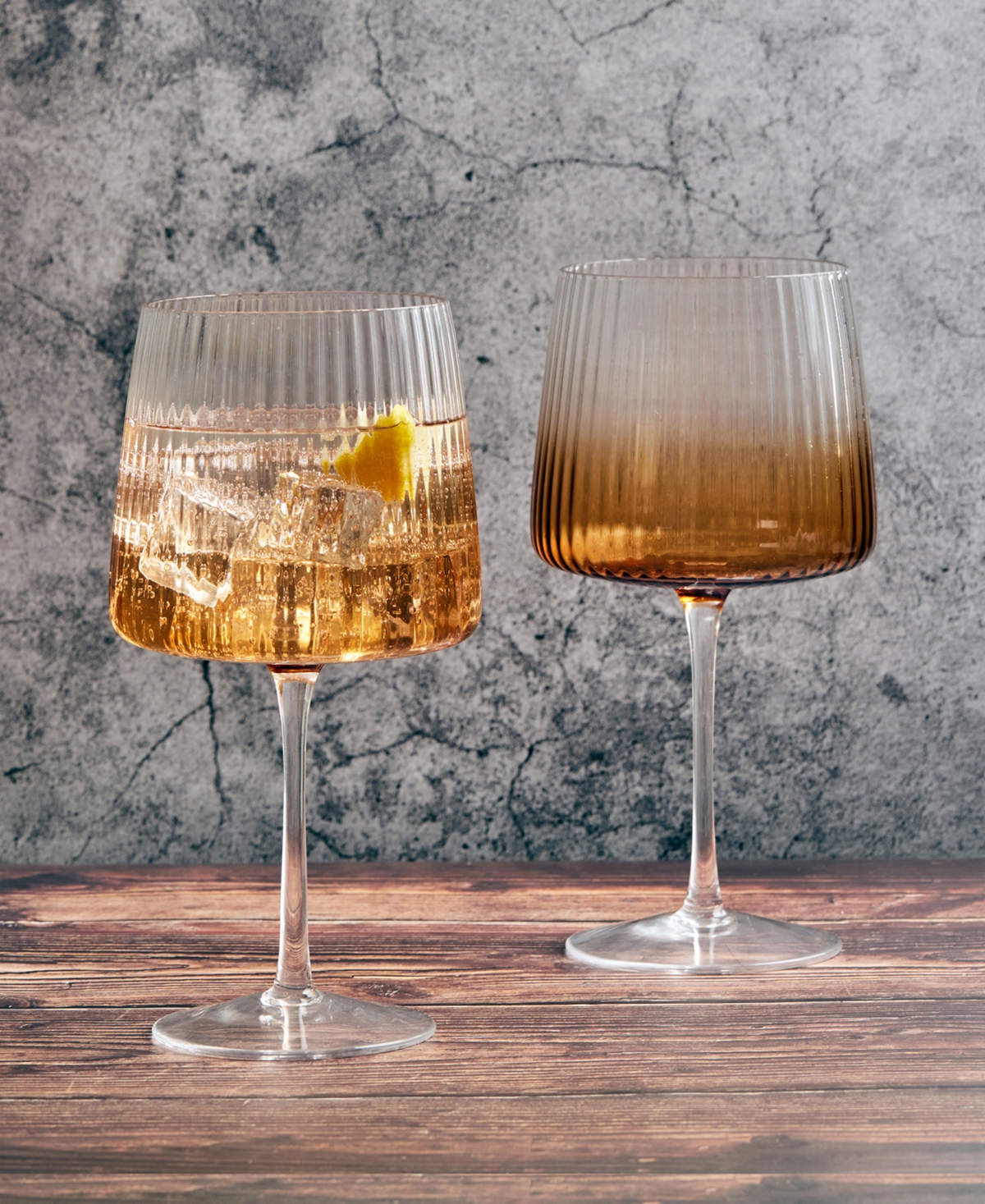 Anton Studio Designs Empire Gin Glasses Amber, Set Of 2 In Amber