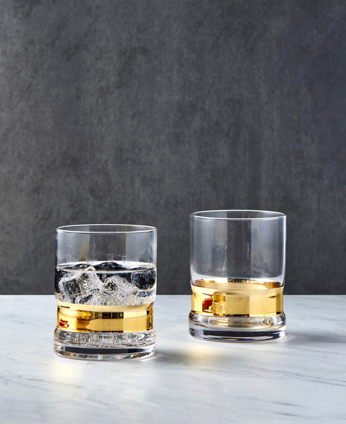 Anton Studio Designs Soho Double Old Fashioned Tumblers, Set Of 2 In Gold
