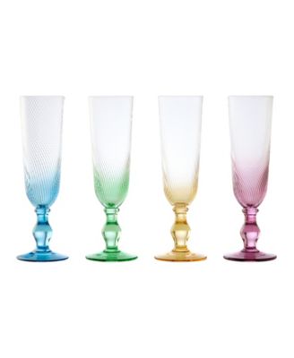 Swirl Champagne Flutes, Set of 4