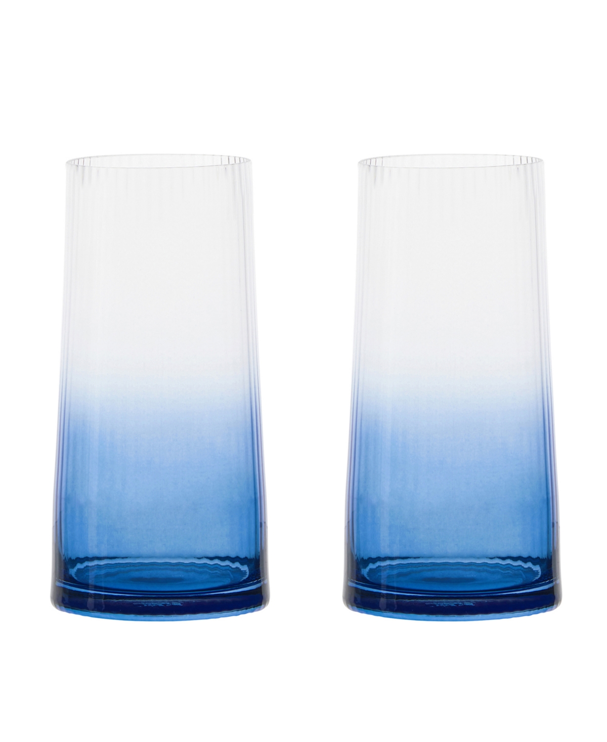 Anton Studio Designs Empire Blue Highball Tumblers, Set Of 2 In Blue