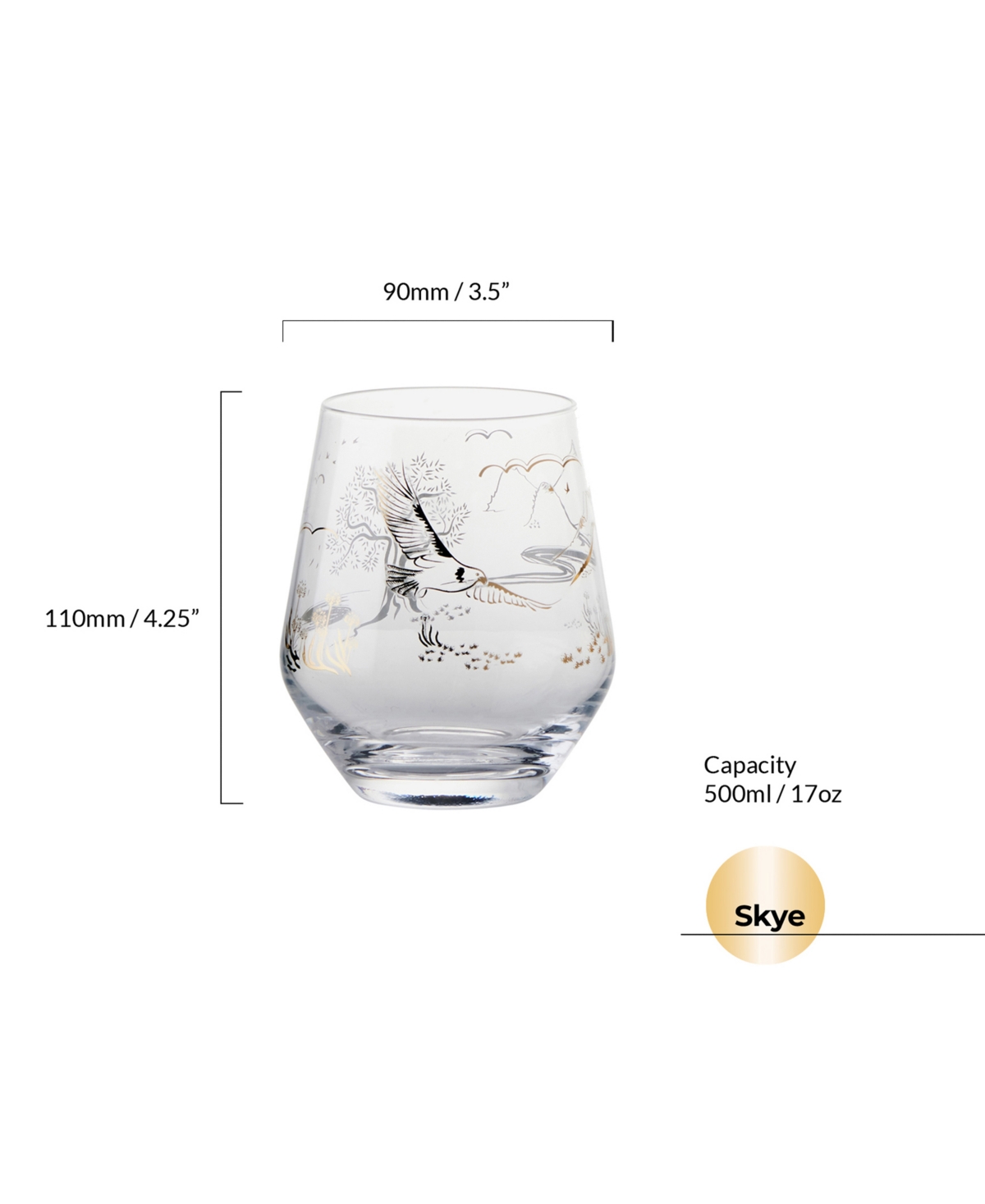 Anton Studio Designs Skye Double Old Fashioned Tumblers / Stemless Wines, Set Of 2 In Gold