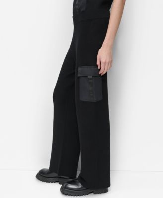 Women's Knit Straight-Leg Cargo Pants