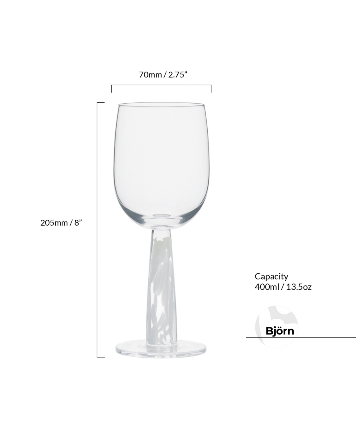 Anton Studio Designs Bjorn Wine Glasses, Set Of 2 In White