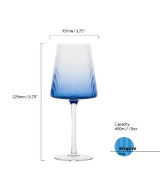 Empire Blue Wine Glasses, Set of 2