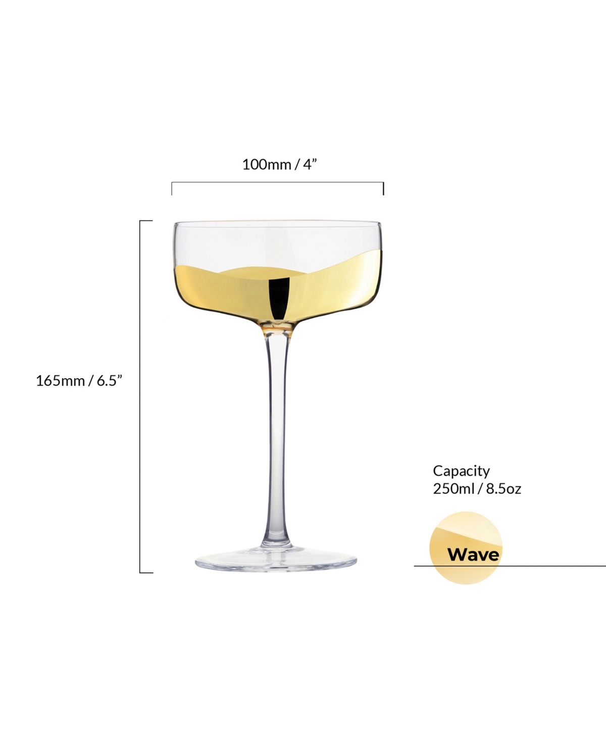 Anton Studio Designs Wave Champagne Coupes, Set Of 2 In Gold