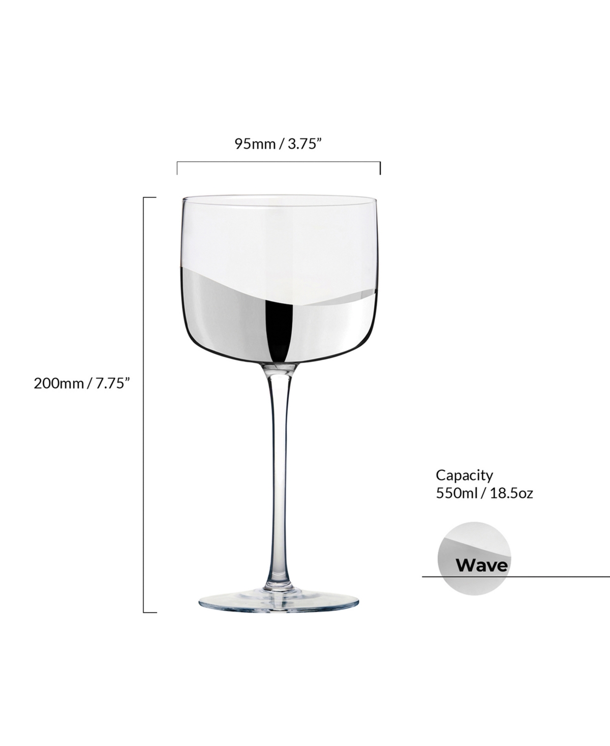 Anton Studio Designs Wave Gin Glasses, Set Of 2 In Silver