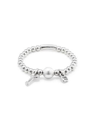 Sterling Silver Center Cultivated Pearl Metal Bracelet