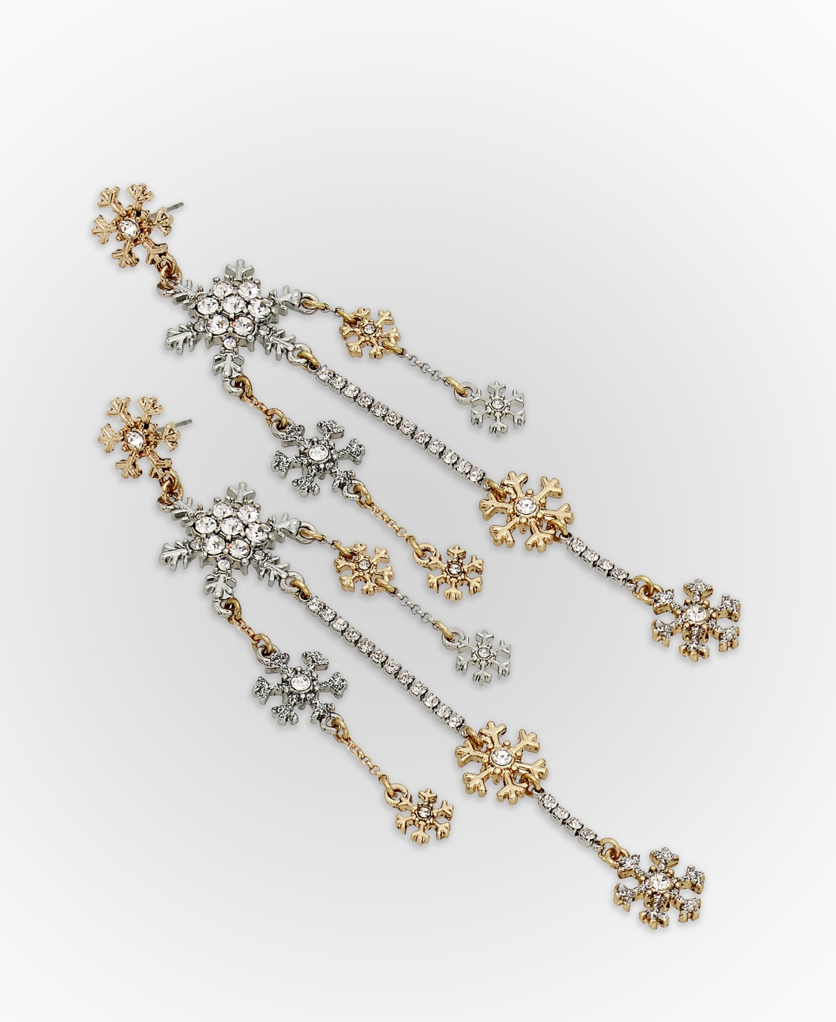 BETSEY JOHNSON FAUX STONE SNOWFLAKE CHANDELIER EARRINGS 