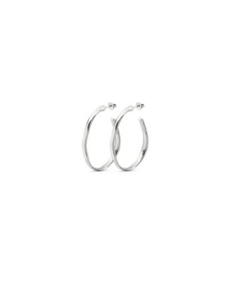 Metal Clad Open Hoop Earrings
