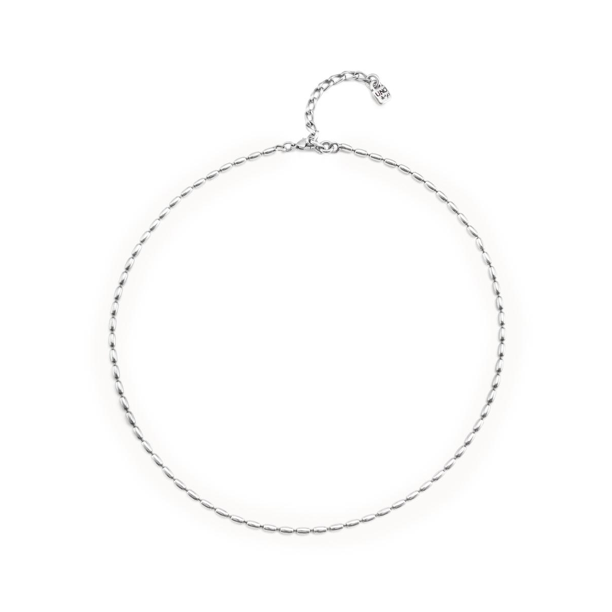 Unode50 Metal Alloy Fine Oval Links Chain In Silver