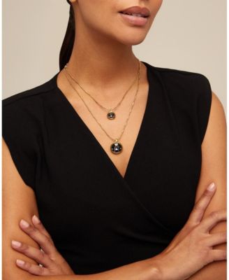 18K Gold Plated and Faceted Crystal Double Necklace