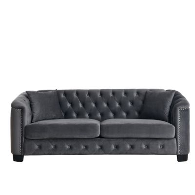 3-seater + 3-seater Combination sofa.Velvet Grey