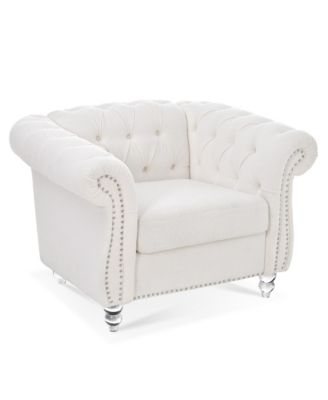 Single Piece  Upholstered Fabric  Compact & Comfortable  1-Seater Sofa for Living Room