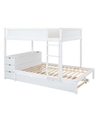 Streamdale Full/Full Bunk Bed with Trundle, Desk, and Storage
