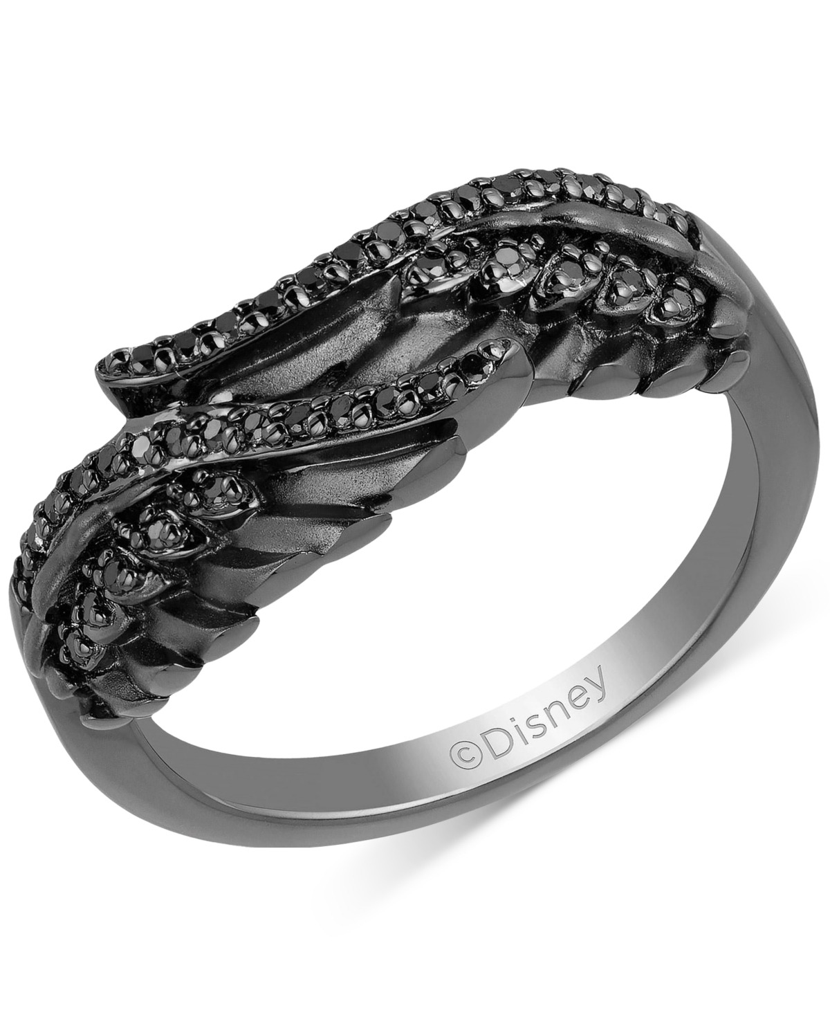 Maleficent Wing Black Diamond Ring (1/4 ct. t.w.) in Black Rhodium-Plated Sterling Sliver - Black Rhodium-plated Sterling Silve