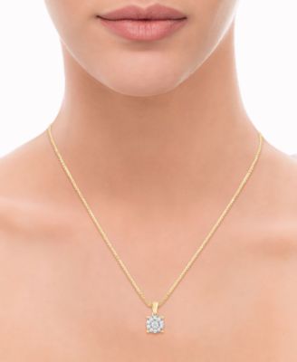 Diamond Halo 18" Pendant Necklace (1/3 ct. t.w.) in 14k White, Yellow or Rose Gold