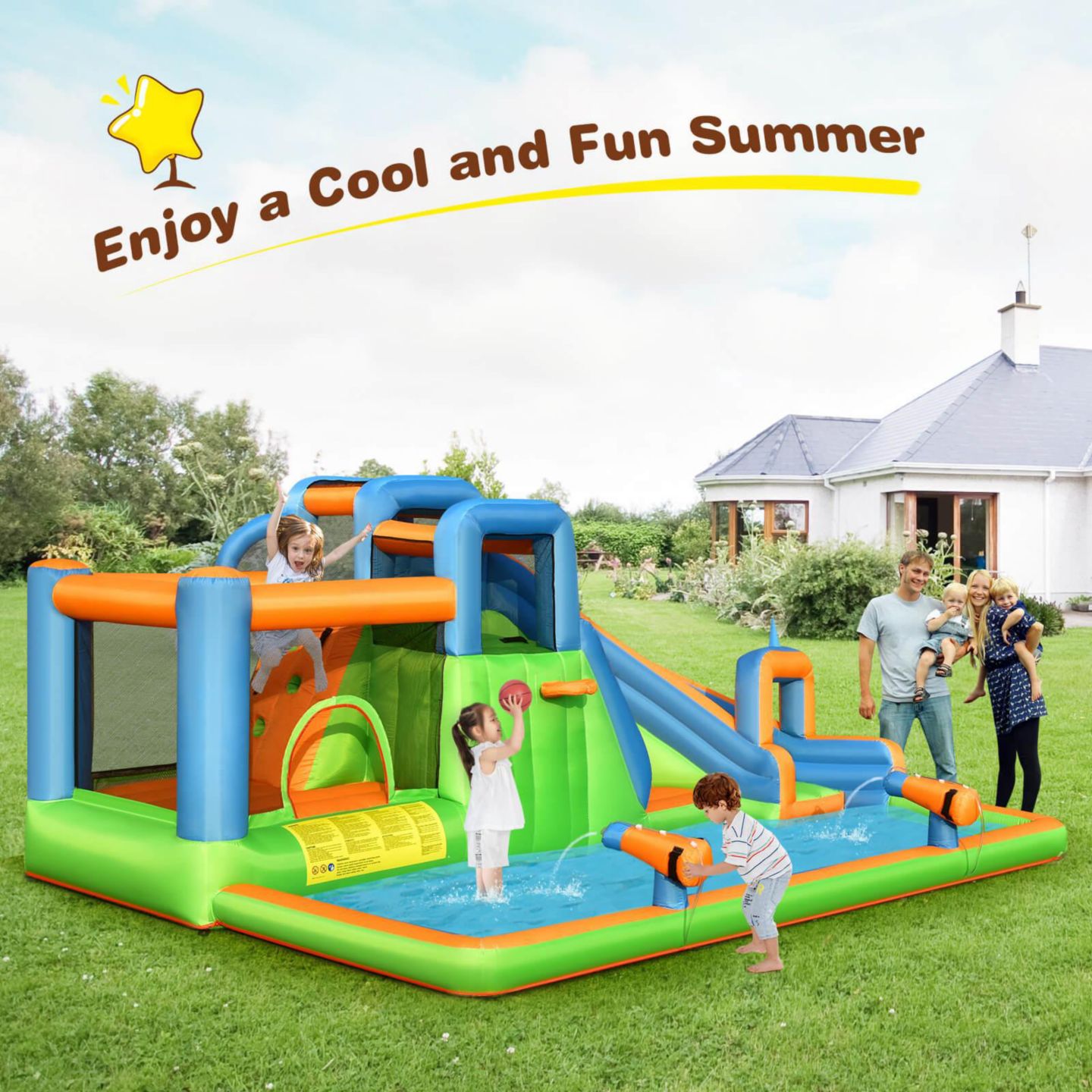 Детская игрушка GOUUN Inflatable Water Slide Bounce House with Dual Climbing Walls — фото 8