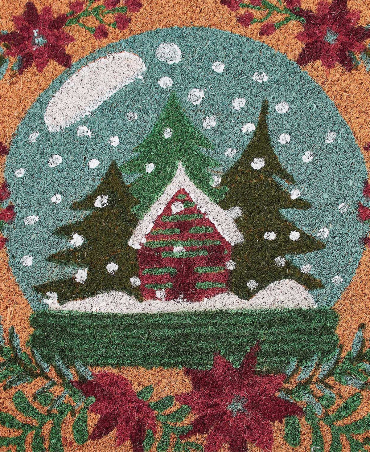 Vcny Home Snow Globe Christmas Coir Outdoor Doormat, 18