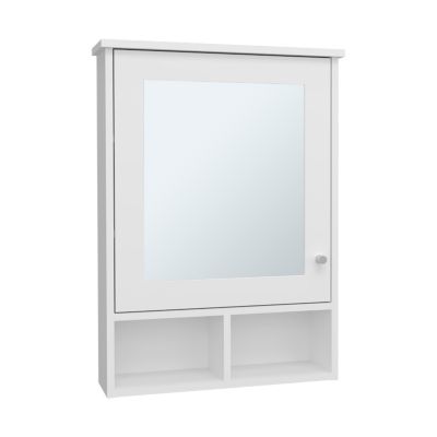 1Pc 5 Shelves, Mirrored Door & Space-Saving Design Medicine Cabinet