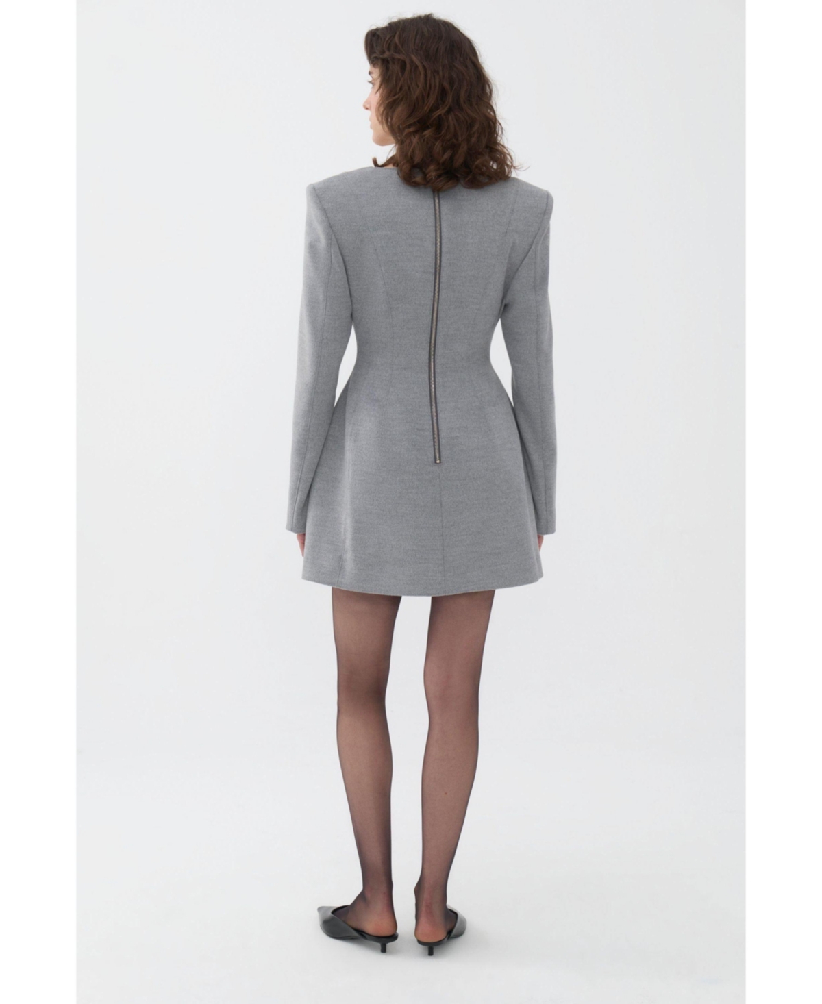 Nocturne Women's Padded Shoulder Long Sleeve Minidress