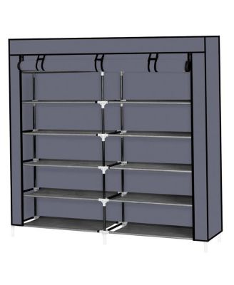 7-Tier Portable Shoe Rack with Fabric Cover for Organized Shoe Storage and Closet Organization