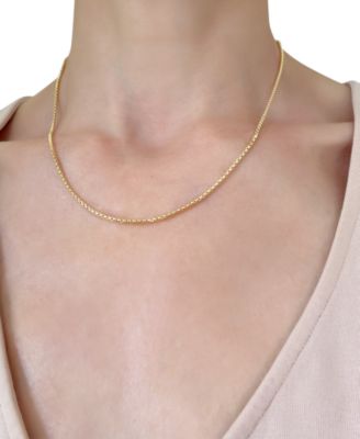24 Round Box Link Chain Necklace (1-1/2mm) in 14k Gold