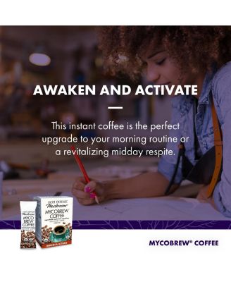 MycoBrew Coffee - Instant Coffee Drink Mix - Coffee Powder that Includes Lion's Mushroom - Drink Mix with 100% Arabica Instant Coffee - Awaken and Activate, 10 Packets (10 Servings)