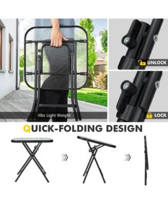 18 Inch Square Patio Bistro Table with Rustproof Frame