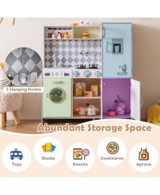 Kids Kitchen Playset with Realistic Lights & Sounds Ice Maker Stoves Sink Oven