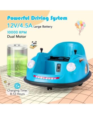Ride on Bumper Car for Kids with Remote Control 360 Degree Spin LED Light