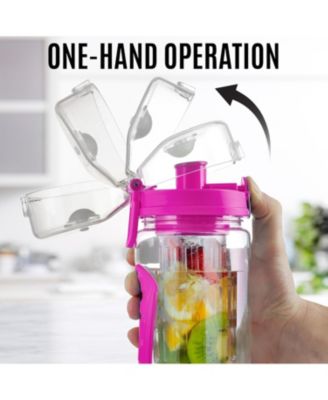 34oz Leakproof Fruit Infuser Water Bottle with Full Length Infusion Rod