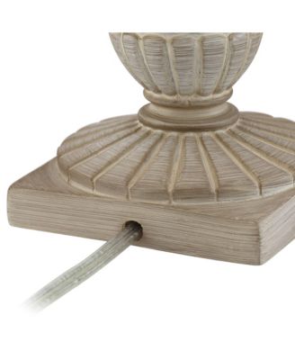 Loreno Traditional Buffet Table Lamps 24" High Set of 2 Whitewashed Oatmeal Linen Drum Shade for Bedroom Living Nightstand Family Room