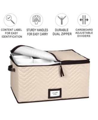 Wine Glass Storage Box with Dividers and 5&amp;quot;W cells - Holds 12 Wine Glasses up to 10&amp;quot; Tall