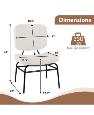 1 PCS Upholstered Accent Chair with Sponge Padding Adjustable Foot Pads & Metal Frame