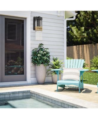 1-Light Black and Gold not Motion Sensing LED Outdoor Hardwired Wall Lantern Sconce with No Bulbs Included