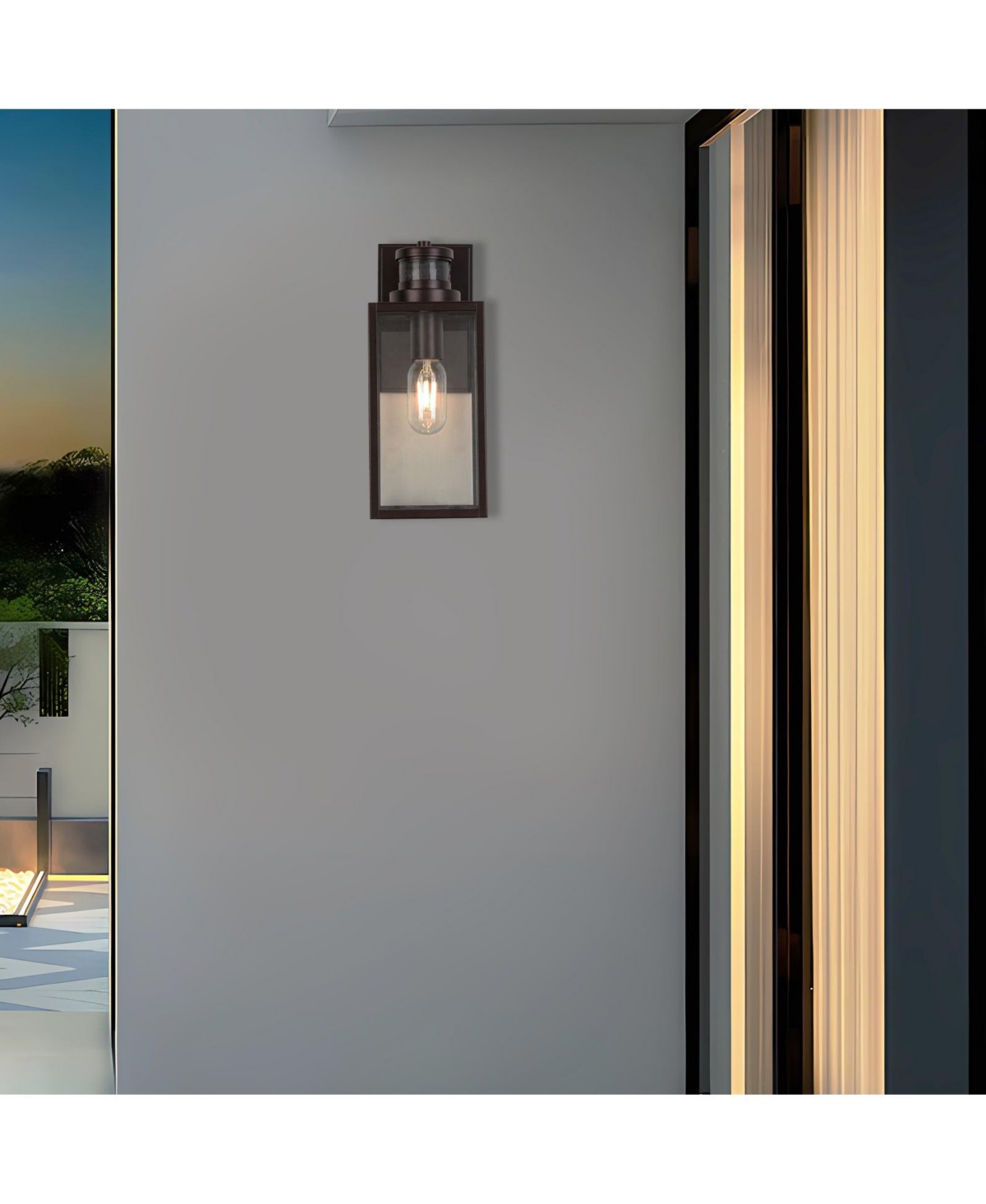 Flynama 1 oil rubbed bronze Non-Motion Sensor Outdoor Hardwired Wall Light Wall Light Does Not Include Bulb