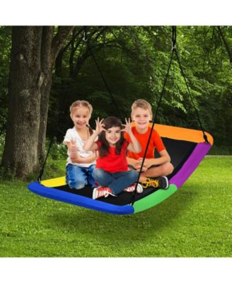 700lb Giant 60 Inch Platform Tree Swing for Kids and Adults-Multicolor