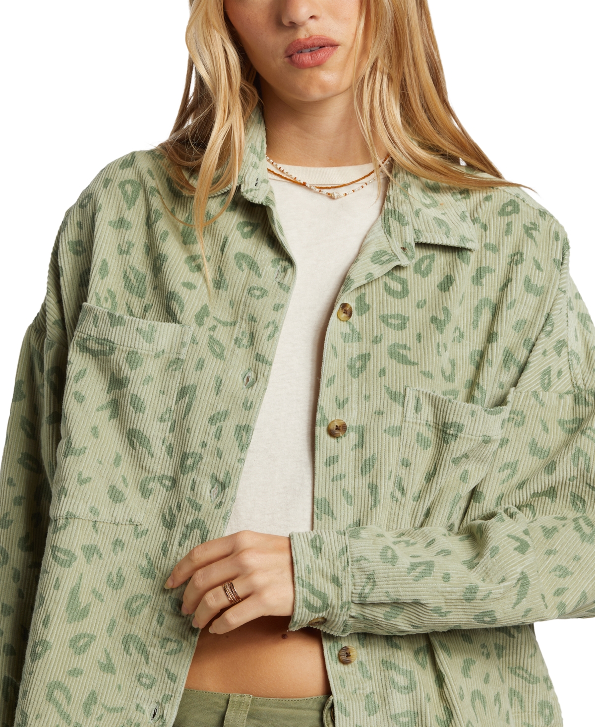 Billabong Juniors' Stoked On You Oversized Cotton Corduroy Shirt