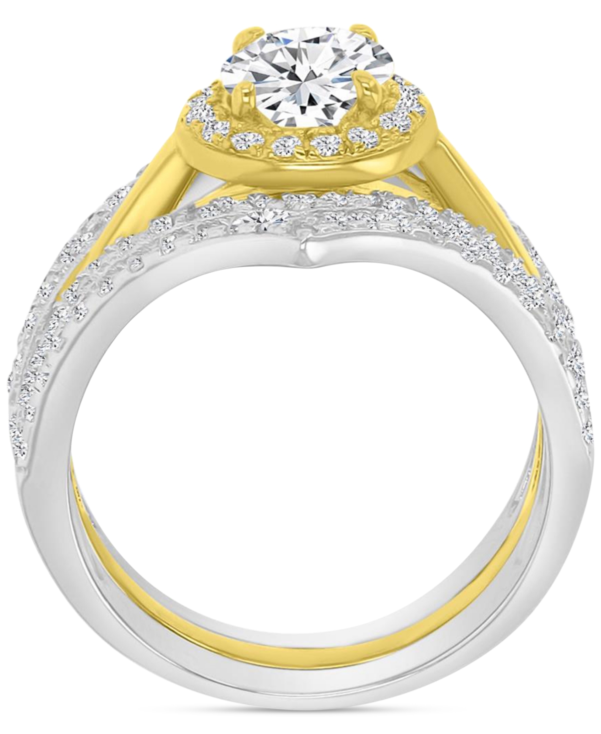 Macy's Cubic Zirconia Two-tone Ring, Exclusively At  In Gold