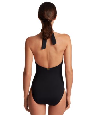 Women's Macrame-Ring High-Neck One-Piece Swimsuit