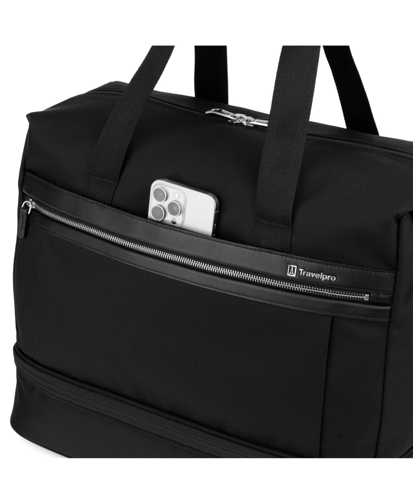 Сумка Travelpro Platinum Elite Drop-Bottom Weekender, цвет: Теневой чёрный — фото 3