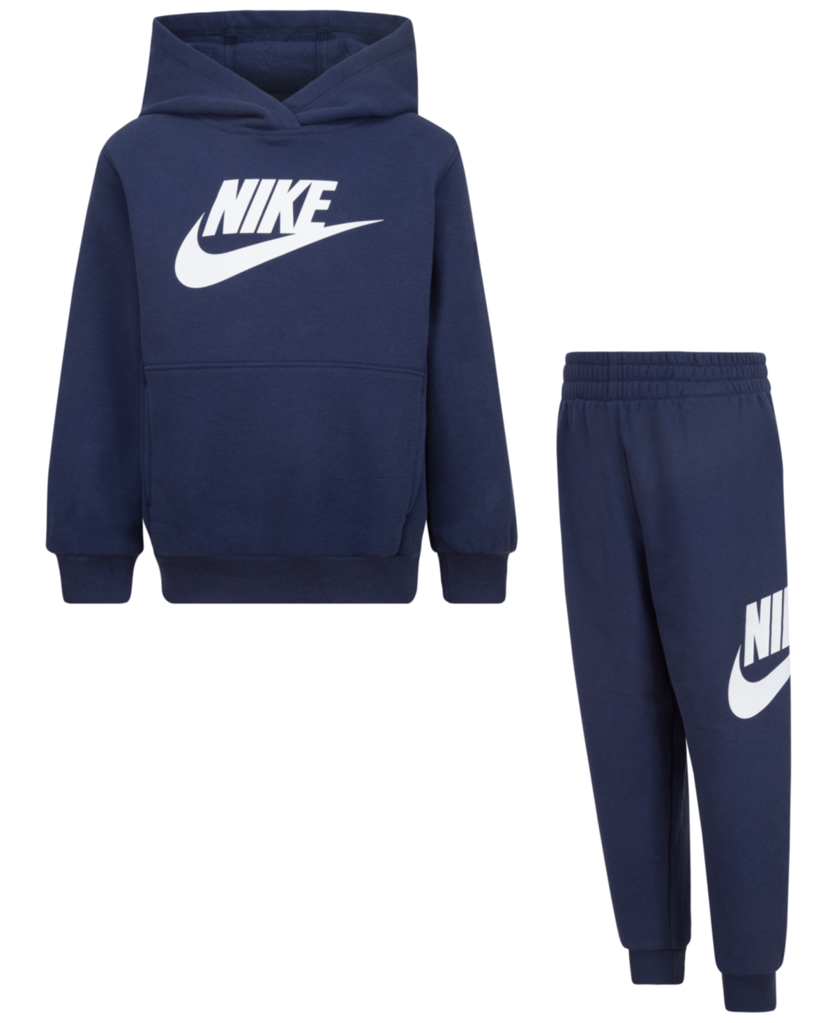 Nike Little Boys Club Fleece 2-pc. Logo Hoodie & Sweatpants Set In Midnight Navy