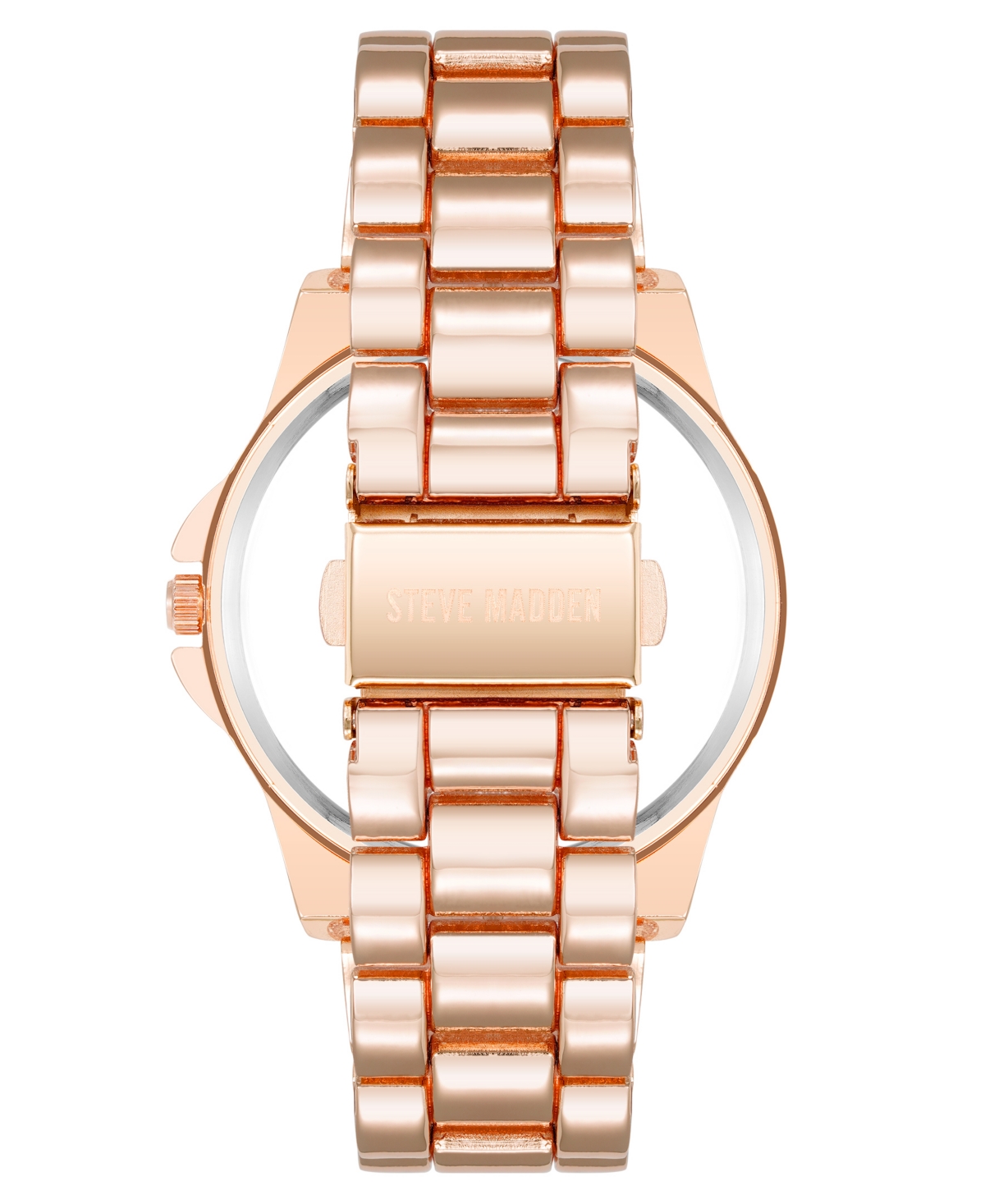 Steve Madden Women's Modern Rose Gold-Tone Alloy Metal Bracelet Watch, 38mm