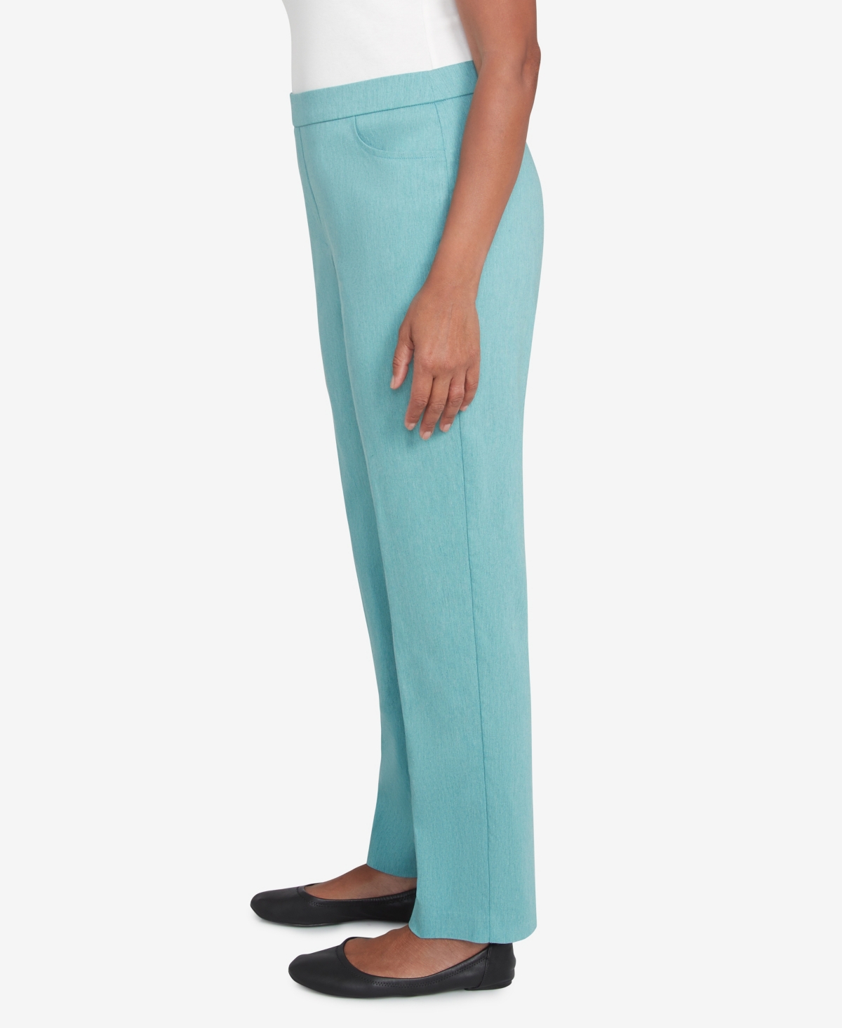 Alfred Dunner Petite Pull-on Millennium Short Length Pants In Seafoam