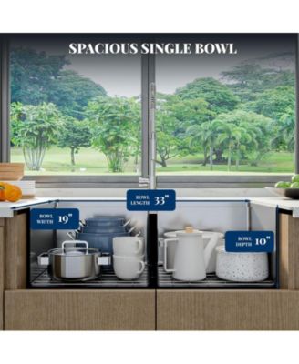 Kitchen Sink, 33 Inch Brushed Nickel Undermount Kitchen Bar Sink with Single-tier Track, Stainless Steel 16 Guage Double Bowl Kitchen Sinks, Family and Bar Sink with Full Accessories